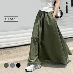 Women's Skirt Swing Maxi Cotton Linen Black Green Gray Skirts Summer Pocket High Waist Basic Casual Casual Daily Weekend S M L