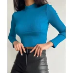 T shirt Tee Crop Tshirt Women's Black Pink Blue Plain Daily Weekend Fashion Round Neck Regular Fit S