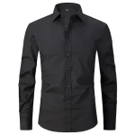 Men's Dress Shirt Button Up Shirt Collared Shirt Non Iron Shirt Black White Blue Long Sleeve Plain Turndown Summer Spring Wedding Outdoor Clothing Apparel Button-Down