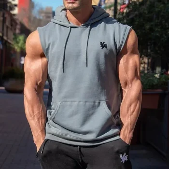 Men's T shirt Tee Tank Top Vest Top Undershirt Sleeveless Shirt Graphic Letter Hooded Casual Holiday Sleeveless Clothing Apparel Cotton Sports Fashion Lightweight Muscle