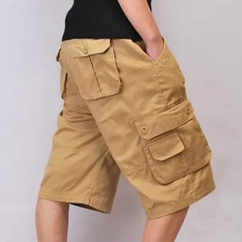 Men's Cargo Shorts Shorts Hiking Shorts Baggy Multi Pocket 8 Pocket Plain Comfort Knee Length Outdoor Casual Daily Streetwear Chic & Modern Black Army Green
