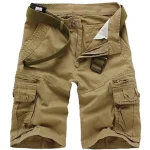 Men's Cargo Shorts Shorts Multi Pocket Straight Leg Solid Colored Comfort Wearable Knee Length Outdoor Daily 100% Cotton Sports Stylish Black Army Green