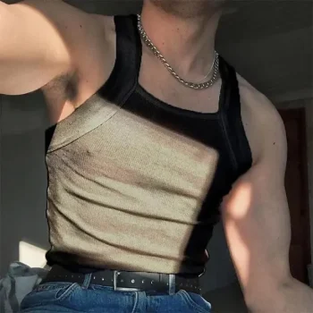 Men's Tank Top Vest Top Undershirt Wife beater Shirt Plain Square Sports & Outdoor Athleisure Sleeveless Clothing Apparel Fashion Streetwear Bodybuilding Fitness