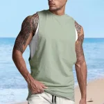 Men's Tank Top Vest Top Undershirt Sleeveless Shirt Plain Crew Neck Outdoor Going out Sleeveless Clothing Apparel Fashion Designer Muscle