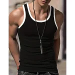 Men's Tank Top Color Block U Neck Outdoor Going out Sleeveless Clothing Apparel Fashion Designer Muscle Muscle Fit