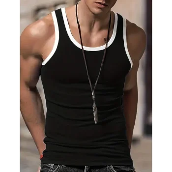 Men's Tank Top Color Block U Neck Outdoor Going out Sleeveless Clothing Apparel Fashion Designer Muscle Muscle Fit