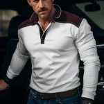 Men's Golf Shirt Polo Casual Holiday Classic Long Sleeve Fashion Basic Color Block Quick Dry Summer Regular Fit White Golf Shirt