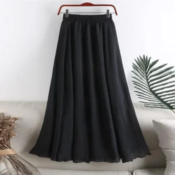 Women's A Line Swing Midi Black White Pink Blue Skirts Fall & Winter Elegant Casual Street Daily One-Size