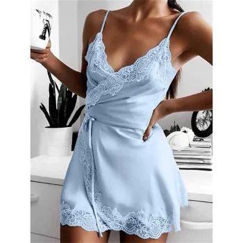 Women's Chemises & Negligees Pure Color Lovers Hot Comfort Bed Valentine's Day Beach Satin Breathable Straps Sleeveless Backless Summer Spring Black Pink