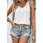 Tank Women's Black White Yellow Solid Color Cut Out Street Daily Fashion V Neck S